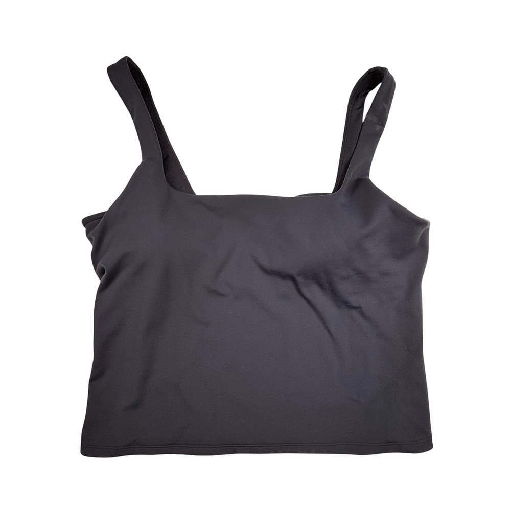 Lululemon Align Tank Top Charcoal Square Neck Built-in Bra Nulu Womens 12 EUC
